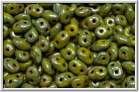 SD-53410-43400, SuperDuo Beads, olivine, op., silver picasso, 10g