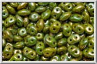 SD-53410-15001, SuperDuo Beads, green, mint lt., op., nebula, 10g