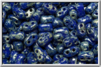 Bi-Bo-Beads, 5,3x2,4mm, blue, dk., op., silver picasso, 150 Stk. (ca. 11g)