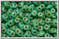 SD-63130-86805, SuperDuo Beads, turquoise, op., dark picasso, 10g