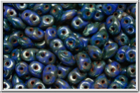 SD-33050-86805, SuperDuo Beads, blue, op., dk. picasso, 10g