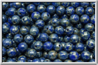 bhm. Glasperle, rund, 4mm, blue, op., silver picasso, 50 Stk.