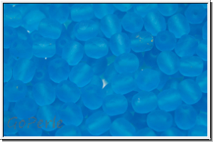 Bhm. Glasschliffperle, feuerpol., 4mm, aqua, trans., matte, 50 Stk.