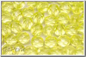 Bhm. Glasschliffperle, feuerpol., 6mm, jonquille, trans., 25 Stk.