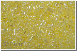 DB0053, MIYUKI Delica, 11/0, crystal, trans., pale yellow-ld., AB, 5g