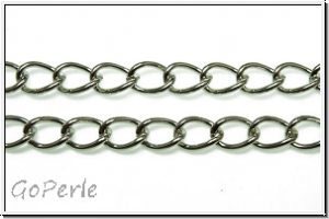 Gliederkette, Panzerkette, 6x4,5mm, antiksilberfb., Metall, Preis/m