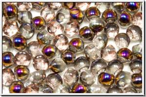 Mushroom Beads, 4mm, crystal, trans., half sliperit, 25 Stk.
