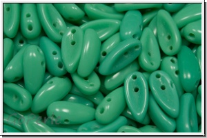 Chili-Beads, 2-Loch, 11x4mm, turquoise, op., 25 Stk.