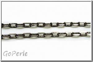 Gliederkette, oval, 4x2mm, hematitefb., Messing, Preis/m
