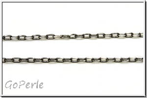 Gliederkette, oval, 2,5x1mm, hematitefb., Messing, Preis/m