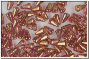 Baby Spike Beads, 5x8mm, crystal, trans., rose gold luster 20 Stk.