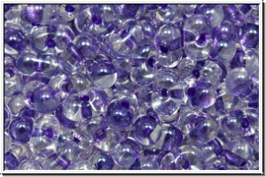 BB-1531, MIYUKI Berry Beads, 4,5x2,5mm, crystal, trans., spkl. purple-ld., 10g
