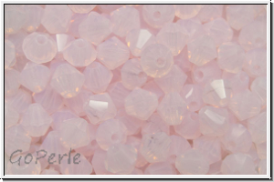Bhm. Kristallschliffperle, Bicone, 4mm, rose, lt., opal, 50 Stk.