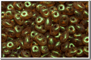 SD-10230-56952, SuperDuo Beads, topaz, sm., trans., stardust, 10g
