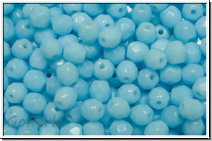 Bhm. Glasschliffperle, feuerpol., 4mm, blue, baby, lt., op., 50 Stk.