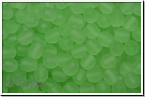 Bhm. Glasschliffperle, feuerpol., 4mm, peridot, lt., trans., matte, 50 Stk.