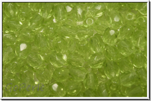 Bhm. Glasschliffperle, feuerpol., 4mm, olivine, pale, trans., 50 Stk.