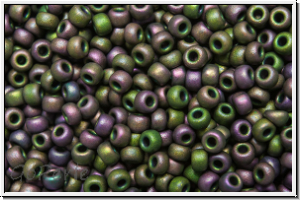 RR-11-2062, MIYUKI Rocailles, 11/0, magenta/green, met., matte, iris., 10g
