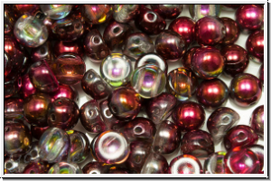 2-Loch-Cabochon, 6mm, crystal, trans., magic wine, 20 Stk.