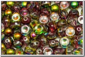 2-Loch-Cabochon, 6mm, crystal, trans., magic autumn, 20 Stk.
