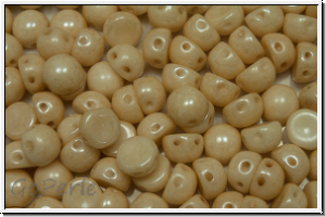 2-Loch-Cabochon, 6mm, white, op., champagne luster, 20 Stk.