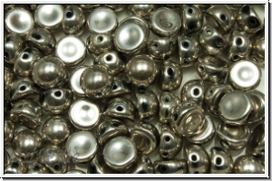 2-Loch-Cabochon, 6mm, black, op., full argentic, 20 Stk.