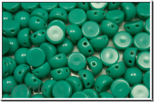 2-Loch-Cabochon, 6mm, blue turquoise, op., 20 Stk.