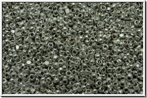 Tschech. Charlotten, 15/0, crystal, trans., full silver, 1g (Kleine Menge!)