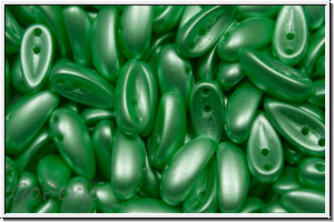 Chili-Beads, 2-Loch, 11x4mm, white, alabaster, lt. green pastel, 25 Stk.