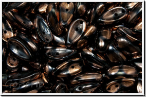 Chili-Beads, 2-Loch, 11x4mm, black, op., peacock copper, 25 Stk.