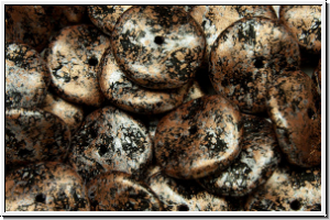 Ripple-Beads, 12mm, black, op., lt. copper, tweedy, 12 Stk.
