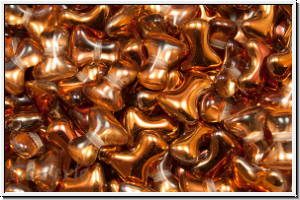 Tee-Beads, PRECIOSA, 2x8mm, crystal, trans., half sunset, 50 Stk.