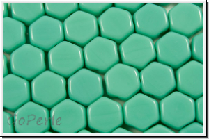 2-Loch-Honeycomb-Beads, 6mm, turquoise, op., 30 Stk.