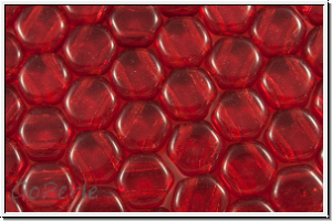 2-Loch-Honeycomb-Beads, 6mm, siam, trans., 30 Stk.
