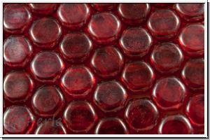 2-Loch-Honeycomb-Beads, 6mm, siam, trans., luster, 30 Stk.