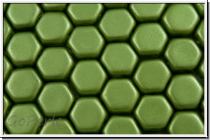 2-Loch-Honeycomb-Beads, 6mm, white, alabaster, olivine pastel, 30 Stk.