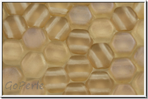 2-Loch-Honeycomb-Beads, 6mm, crystal, trans., champagne luster, matte, 30 Stk.