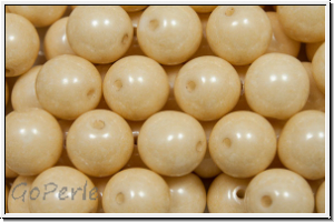 bhm. Glasperle, rund, 8mm, white, alabaster, champagne luster, 10 Stk.