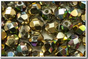 Bhm. Glasschliffperle, feuerpol., 6mm, crystal, trans., california meadows, 25 Stk.