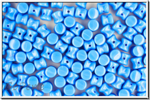 Diabolo-Beads, 5x5mm, blue, op., 25 Stk.