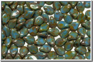 Pip-Beads, 5x7mm, sapphire, lt., op., picasso, 50 Stk.