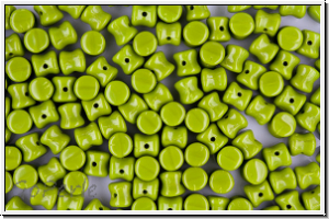 Diabolo-Beads, 5x5mm, olivine, op., 25 Stk.