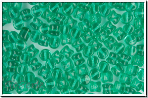 Diabolo-Beads, 5x5mm, emerald, trans., 25 Stk.