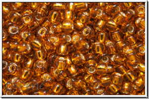 R-11-2154sl, TOHO Rocailles, 11/0, orange amber, trans., silver-ld., 10g