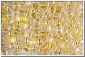 Diabolo-Beads, 5x5mm, crystal, trans., blond flare, 25 Stk.