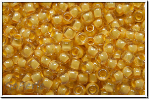 R-11-0983, TOHO Rocailles, 11/0, crystal, trans., custard-ld., 10g