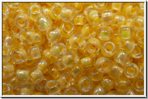 R-11-1846, TOHO Rocailles, 11/0, crystal, trans., lt. creamsicle-ld., AB, 10g