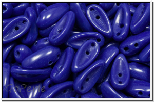 Chili-Beads, 2-Loch, 11x4mm, blue, op., 25 Stk.