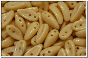 Chili-Beads, 2-Loch, 11x4mm, cream, op., 25 Stk.