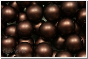 bhm. Glasperle, rund, 8mm, white, alabaster, maroon pearl, matte, 10 Stk.